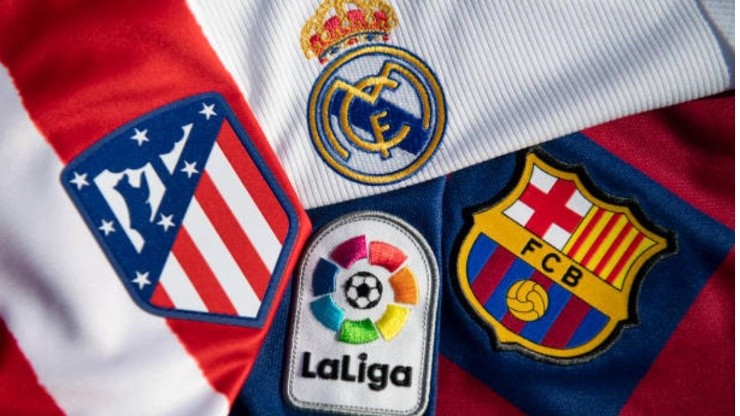 Escudo del Atlético, Real Madrid, Barcelona y LaLiga.