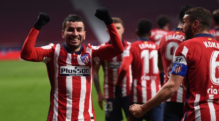 Angel Correa of Atletico Madrid celebrates after scoring. (Getty)