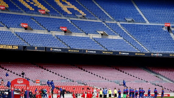 Estadio Camp Nou durante un encuentro del Barcelona.