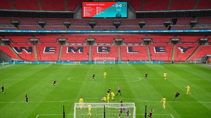 Partido del fútbol ingles disputado en Wwmbley, Londres.