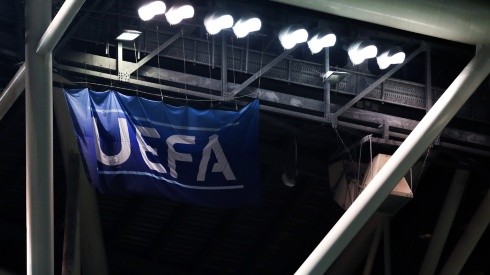 General view of UEFA flag. (Getty)