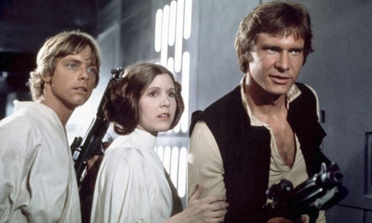 Mark Hamill, Carrie Fisher y Harrison Ford en Star Wars (Foto: IMDb)