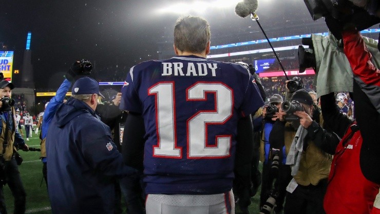 Tom Brady con el jersey de los Patriots