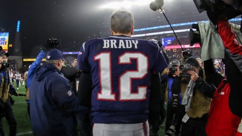 Tom Brady con el jersey de los Patriots