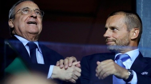 Florentino Pérez y Aleksander Ceferin, presidentes de Real Madrid y UEFA.