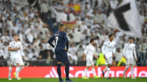 Kylian Mbappé durante un encuentro con PSG ante Real Madrid.