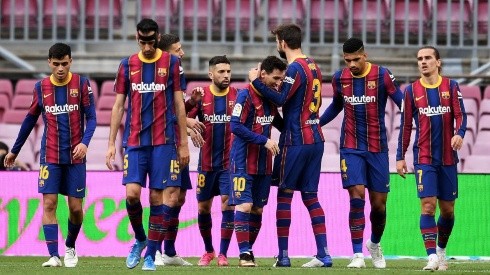 Jugadores del Barcelona en un encuentro por LaLiga.