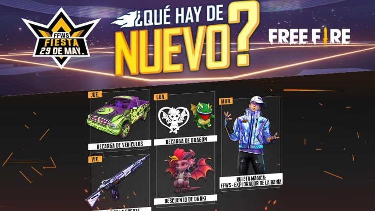 Agenda semanal de Free Fire del 24 al 30 de mayo con Woodpecker de la  Suerte y Recarga de Galaxias - Meristation