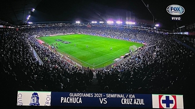 Estadio Hidalgo repleto en Pachuca vs. Cruz Azul. Foto: Captura Fox Sports