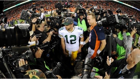Peyton Manning & Aaron Rodgers. (Getty)