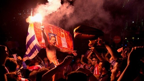 Así festejaron La Liga los Colchoneros en 2014. (Getty Images)