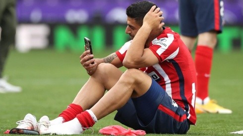 Suárez, a pura emoción luego de ser campeón con el Atlético de Madrid