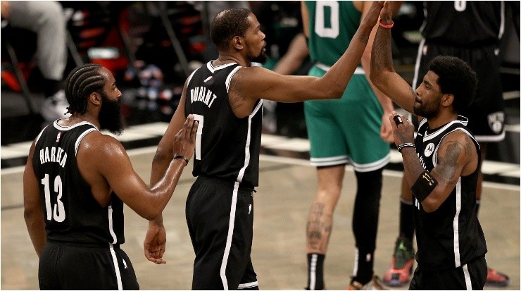 James Harden, Kevin Durant y Kyrie Irving (Foto: Getty)