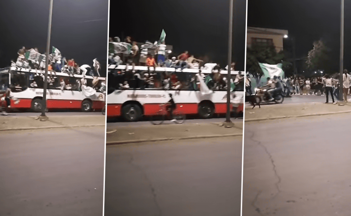 VIDEO | Accidente: aficionados de Santos Laguna cae del techo de un camión