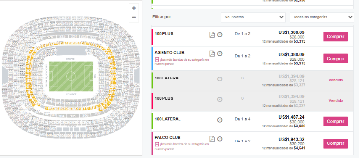 Boletos de reventa para Cruz Azul vs. Santos Laguna