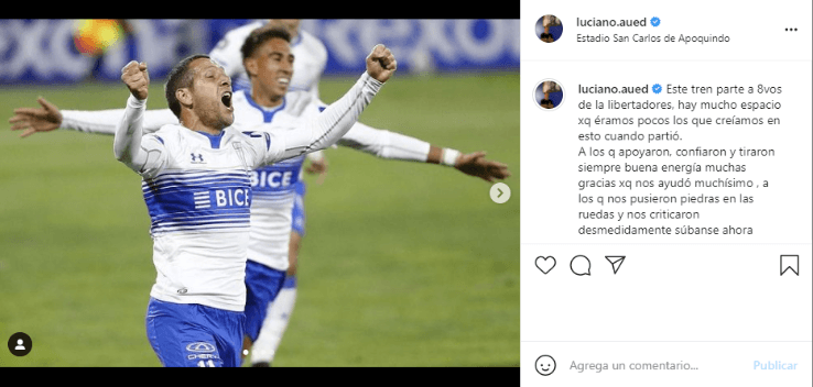 Luciano Aued envía mensaje a críticos a través de Instagram