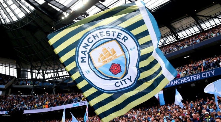 Manchester City flag is seen during a game. (Getty)