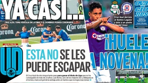 El triunfo de Cruz Azul en la Final de Ida acaparó las portadas de los periódicos en México.