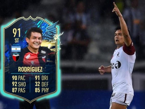Esta es la carta del Pulga Rodríguez del evento TOTS en el Ultimate Team del FIFA 21