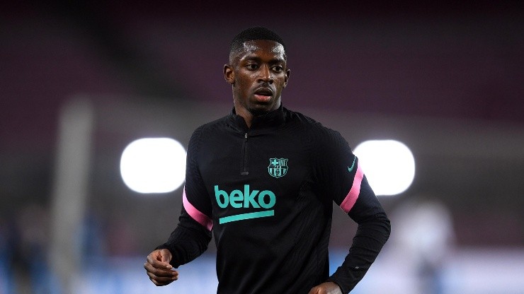 Ousmane Dembélé en entrenamiento con FC Barcelona