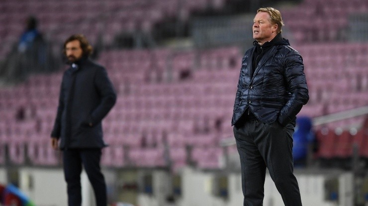 Ronald Koeman dirigiendo ante la Juventus