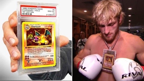 Mayweather vs Paul | Logan Paul salió con una carta de Pokémon de 150