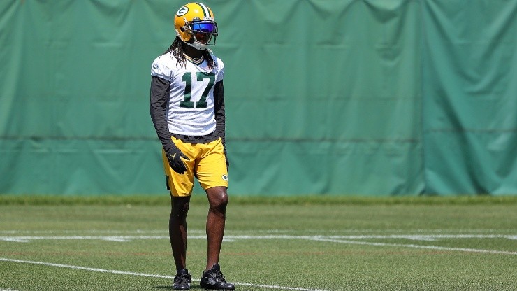 Davante Adams en los entrenamientos de Green Bay.