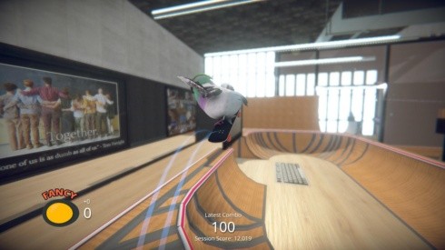 SkateBIRD coloca o jogador no controle de passarinhos andando de skate (Reprodução: Steam)