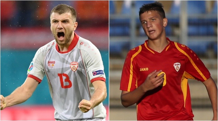 Stefan Ristovski left) and Milan Ristovski (right) of Macedonia. (Getty)