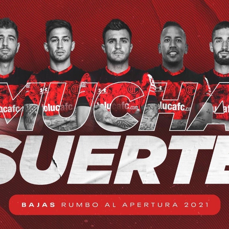 Toluca despidió a sus bajas para el Apertura 2021