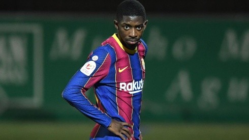 Ousmane Dembelé en un encuentro con Barcelona.