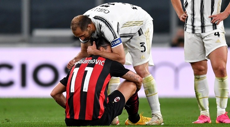 Zlatan Ibrahimovic of Milan against Juventus. (Getty)