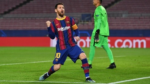 Messi celebrando su gol ante PSG