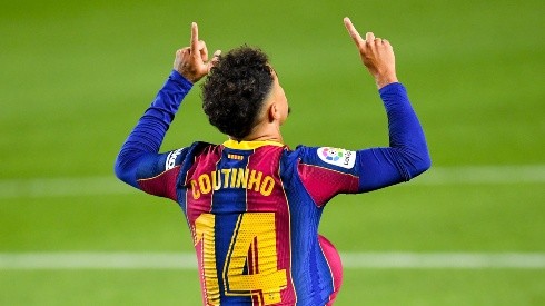 Philippe Coutinho celebrando gol con FC Barcelona