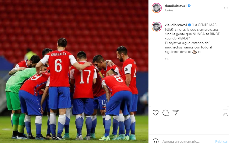 Claudio Bravo en redes sociales tras la derrota de Chile frente a Paraguay