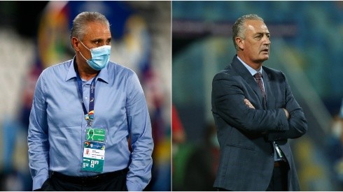 Tite, manager of Brazil (left), and Gustavo Alfaro, coach of Ecuador. (Getty)