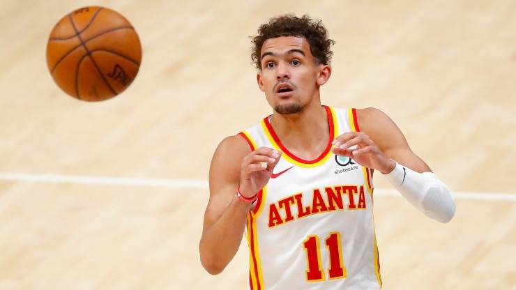 Trae Young se perdió el Juego 4 por una lesión en un pie (Getty Images)