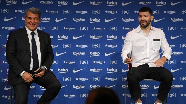 Joan Laporta y Sergio Agüero