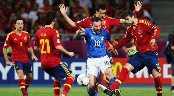 Italy vs Spain in the Euro 2012 Final. (Getty)