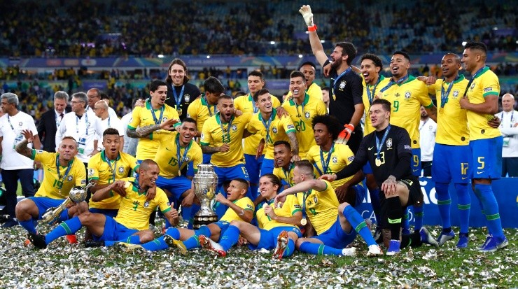 Brazil celebrating the Copa America 2019 title. (Getty)