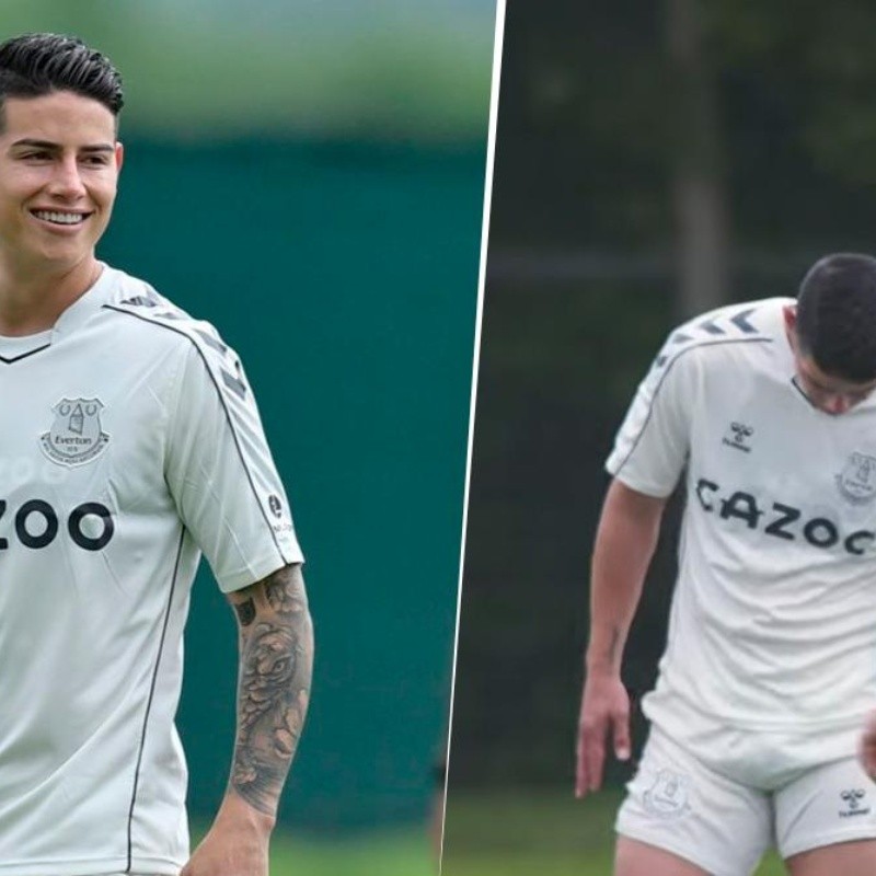 Cara a cara: así fue el primer entrenamiento de James con Rafa Benítez en Everton