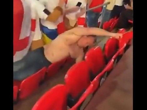 Hincha de Inglaterra borracho se cayó de una tribuna de Wembley y en el piso siguió alentando