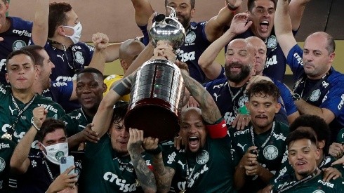 Jogadores do Palmeiras comemoram título da Libertadores