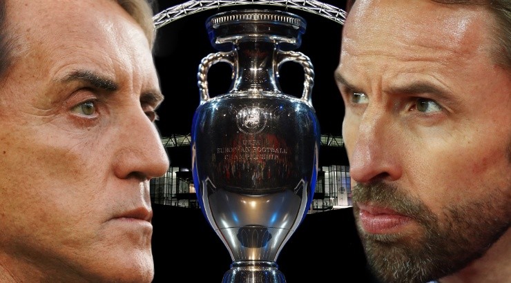 Roberto Mancini of Italy (left) and Gareth Southgate of England (right). (Getty)