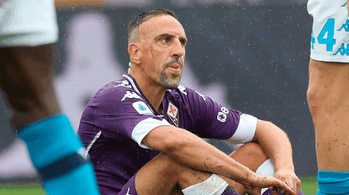 Franck Ribery en acción de juego con Fiorentina.