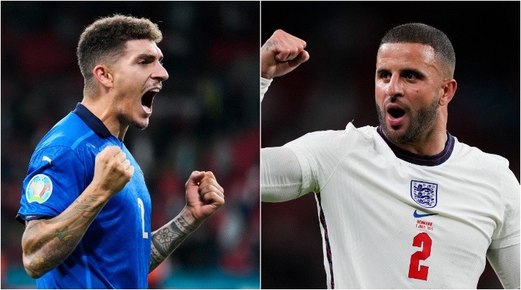 Giovanni Di Lorenzo of Italy (left) and Kyle Walker of England (rihgt). (Getty)