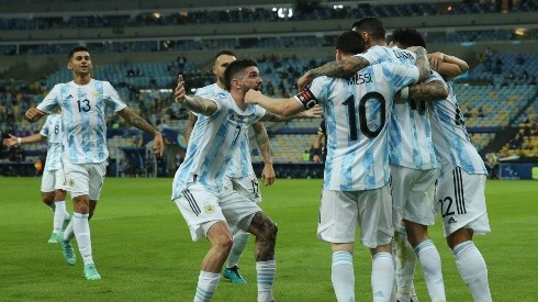 ¡El festejo de todos los jugadores argentinos!
