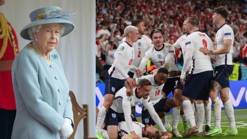 Reina Isabel II y selección de fútbol de Inglaterra.