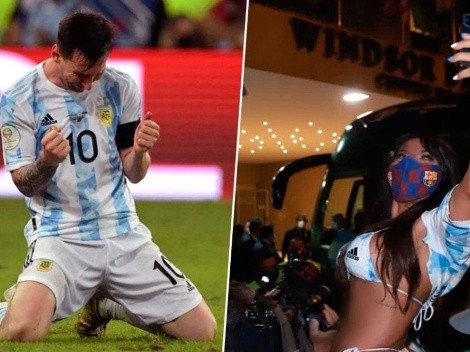 Suzy Cortéz, enloquecida y feliz tras la consagración de Lionel Messi