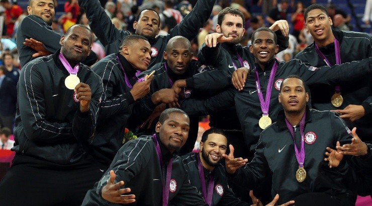 Gold medallists the United States pose in London 2012. (Getty)